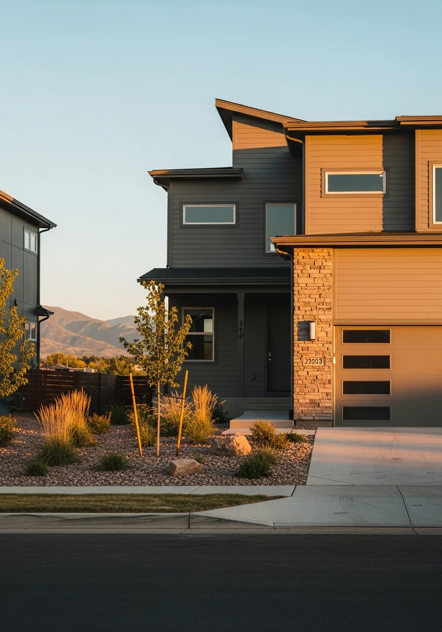 Aurora home exterior with modern landscaping and driveway, representing typical residential property.