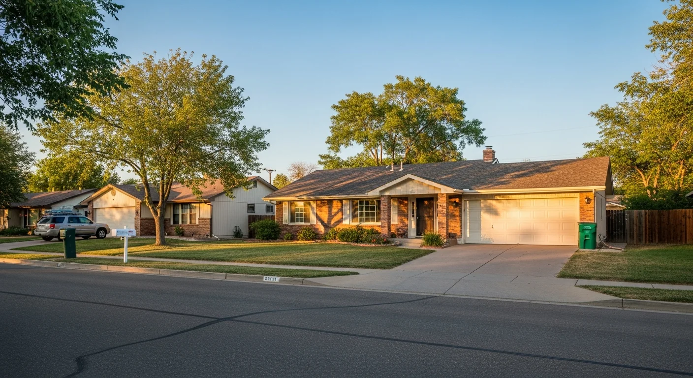 Residential street in Lakewood with tree-lined homes and driveways, showing typical suburban neighborhood layout.
